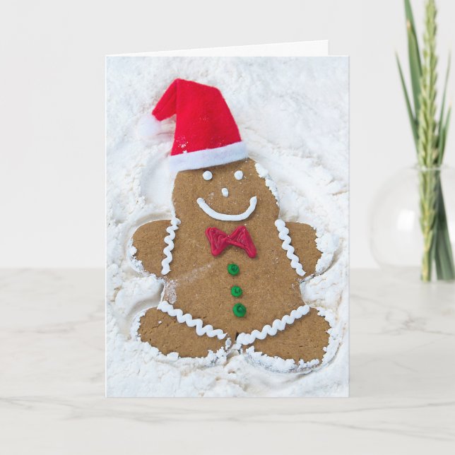 Ängel för julpepparkaksgubbesnö helgkort (Framsida)