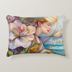 Angel för Känslor Turquise accent Pillow Prydnadskudde