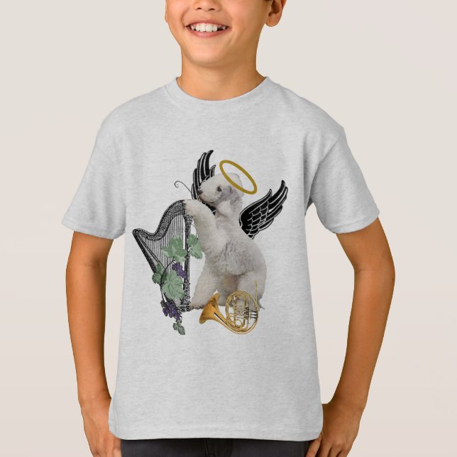 Ängel för perfekt för Bedlington Terrier Tee Shirt (Framsida)