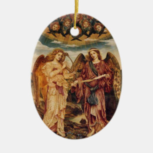 Angel Före Raphaelite julprydnad Julgransprydnad Keramik