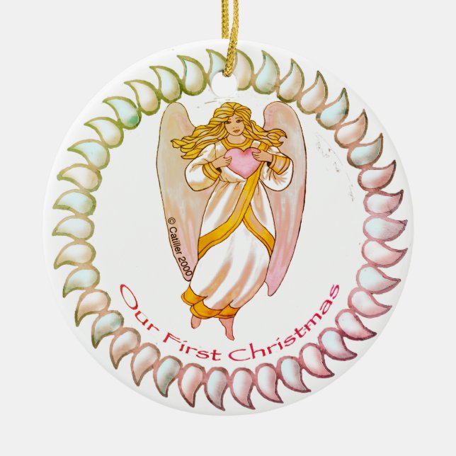 Ängel Första julgransprydnader Julgransprydnad Keramik (Framsidan)