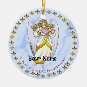 Angel Första julprydnadsföremål Julgransprydnad Keramik