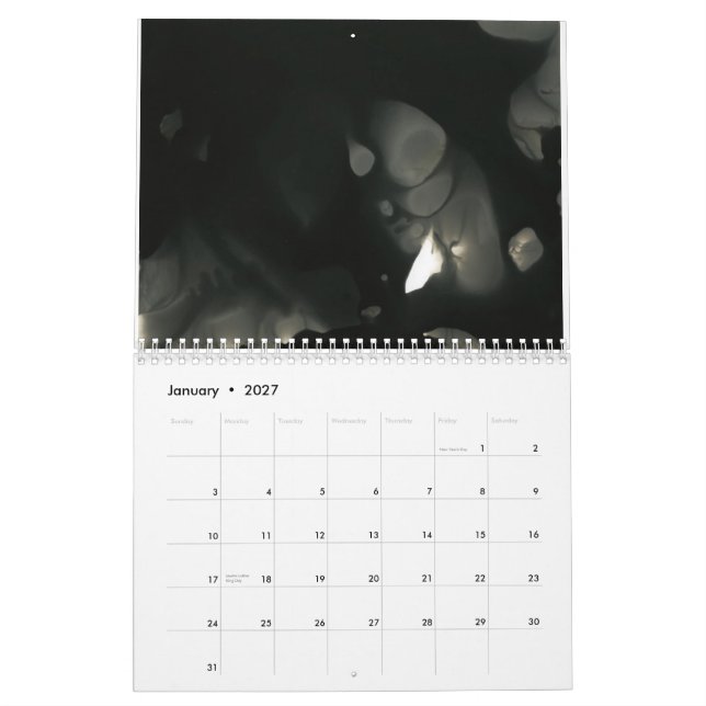 Ängel foto, utsatt kalender (svarten & vit) (Jan 2027)