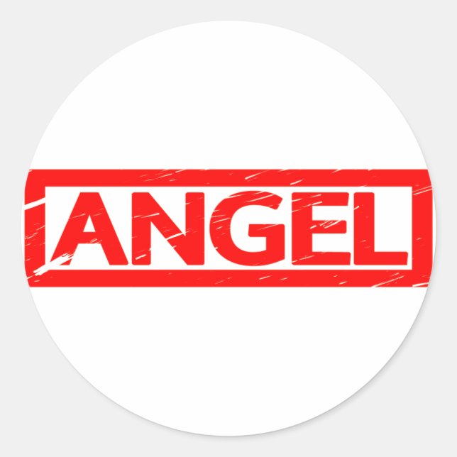 Angel Frimärke Runt Klistermärke (Framsida)