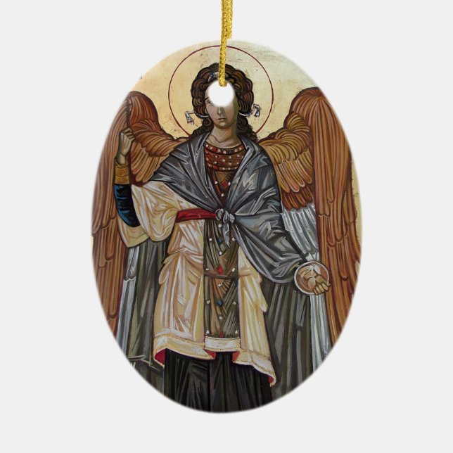 Angel Gabriel Icon Julgransprydnad Keramik (Framsidan)