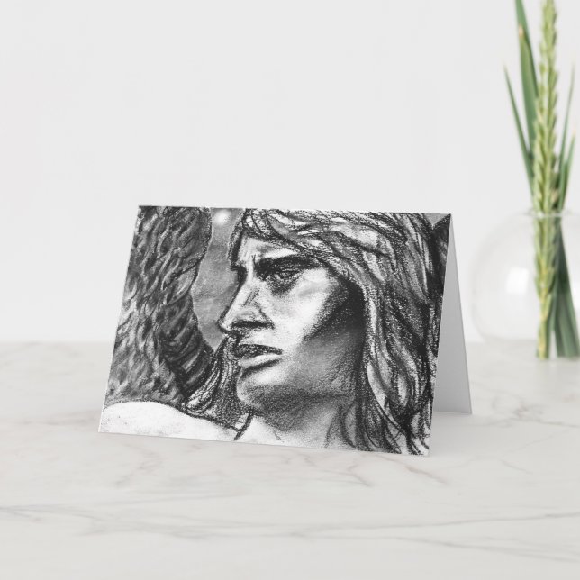 Angel Gabriel jul Teckning Helgkort (Framsida)