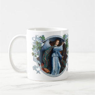 Angel Gabriel Virgin Mary Annunciation Blommigt Kaffemugg