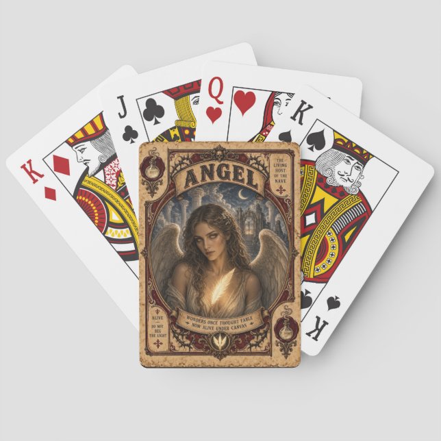 Ängel, gamla cirkusmonster casinokort (Baksidan)