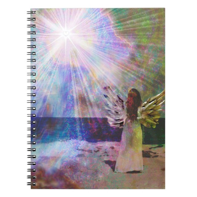Angel Gazing to Heaven Heart Journal Notebook Anteckningsbok (Framsidan)