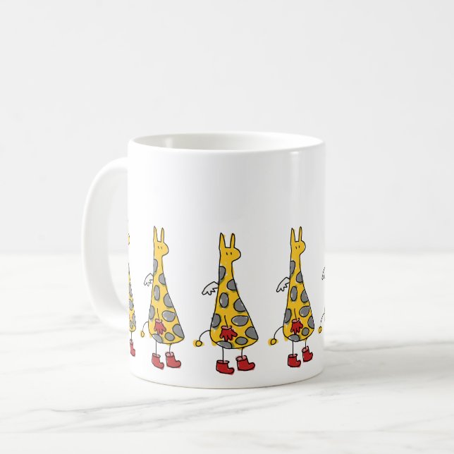 Angel Giraffes Marching Coffee Mugg (Framsida vänster)