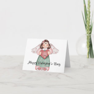 Angel Girl Cute Valentine Day Greeting Card Helgkort