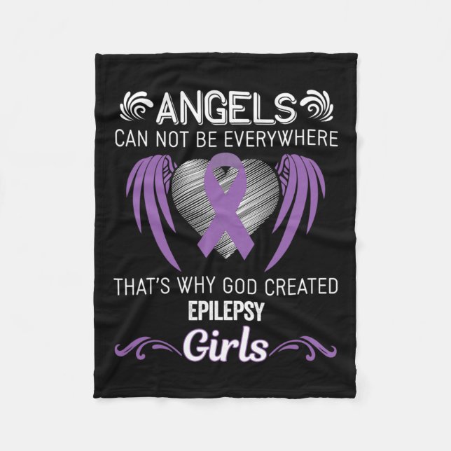 Angel Girl- Epilepsy Awareness Supporter Ribbon Fleecefilt (Framsidan)