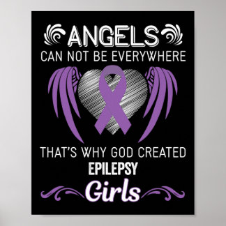 Angel Girl- Epilepsy Awareness Supporter Ribbon Poster