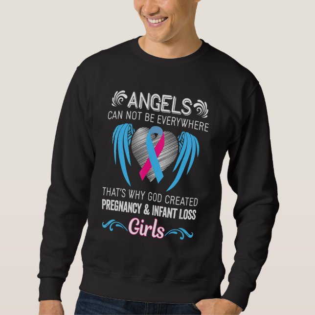 Angel Girl Gravid Infant Loss Awareness Suppor Lång Ärmad Tröja (Framsida)