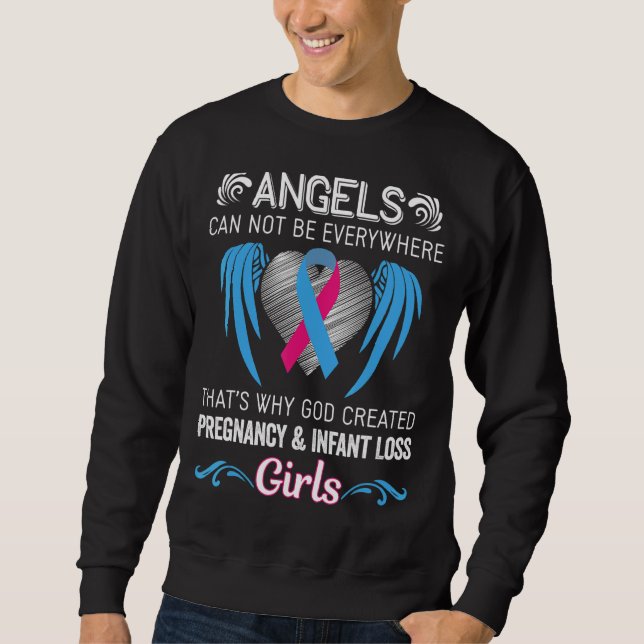 Angel Girl Gravid Infant Loss Awareness Support Lång Ärmad Tröja (Framsida)