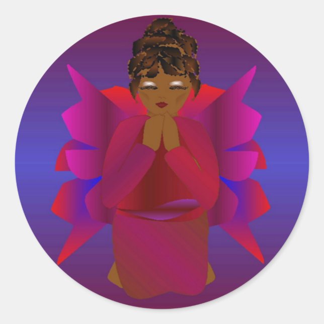 Angel Girl Runt Klistermärke (Framsida)