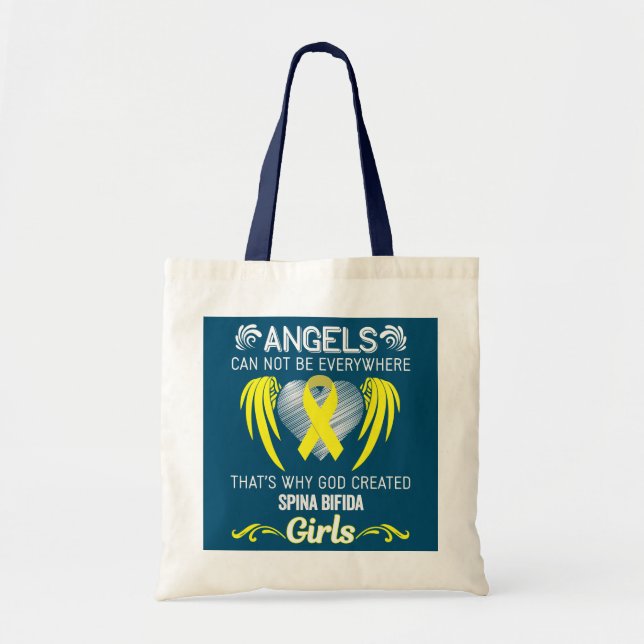 Angel Girl Spina Bifida Awareness Supporter Tygkasse (Framsidan)