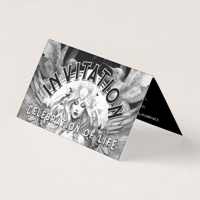 Angel Goddess Life Firande Birthday Inbjudan (Framsida)