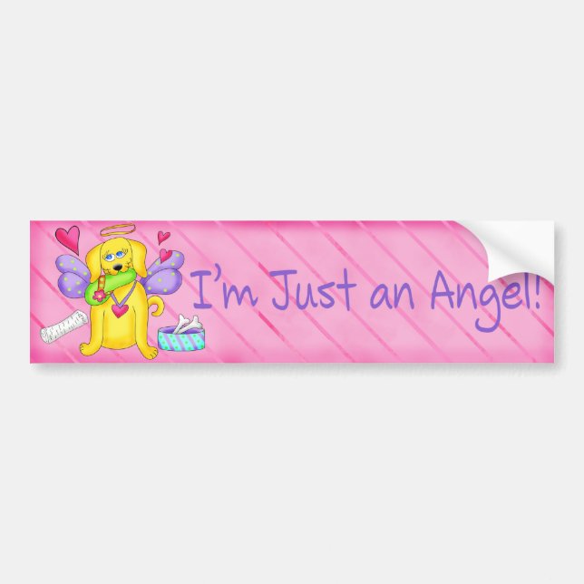 Angel Golden Gult Hund med Shoe Bildekal (Framsidan)
