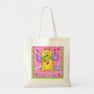 Angel Golden Gult Hund med Shoe Tygkasse