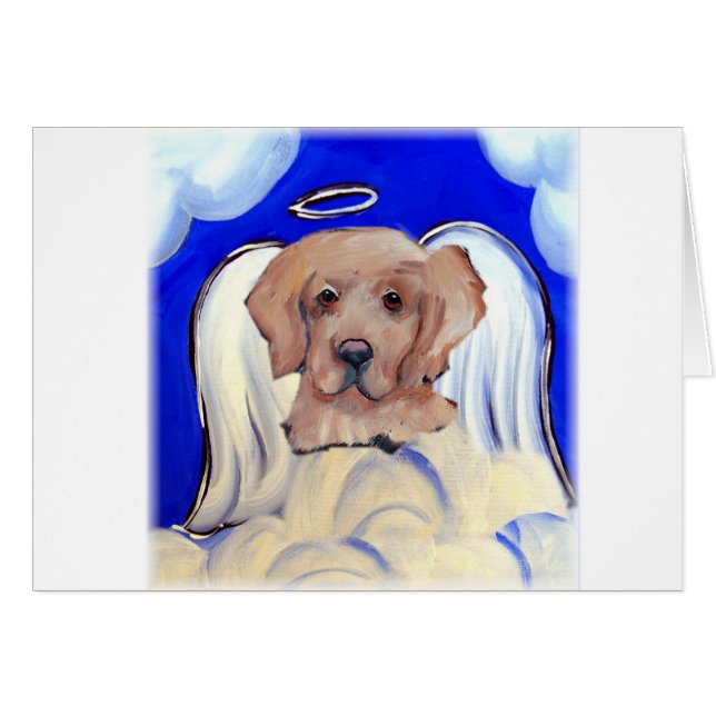 Ängel Golden Retriever Hälsningskort (Framsidan Horizontal)