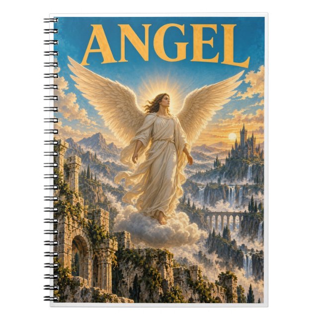 Ängel, gotisk fantasimonster anteckningsbok (Framsidan)