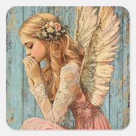 Angel Grace  Fyrkantigt Klistermärke