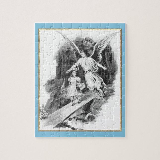 Angel Guarding A Girl Child Jigszle Puzzle Pussel (Vertikal)
