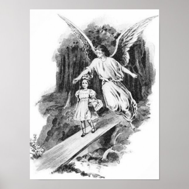 Angel Guarding A Girl Child Poster (Framsidan)