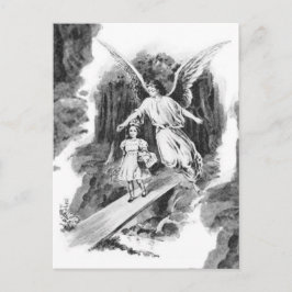 Angel Guarding A Girl Child Vykort