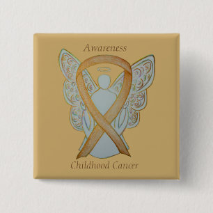 Angel Guld Awareness Ribbon Stift Knapp