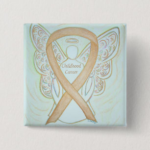 Angel Guld Awareness Ribbon Stift Knapp