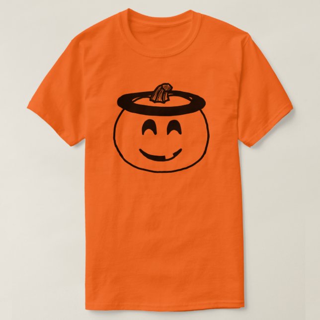 Angel Halloween Emoji Pumpkin Angel Emoji Costume T Shirt (Design framsida)