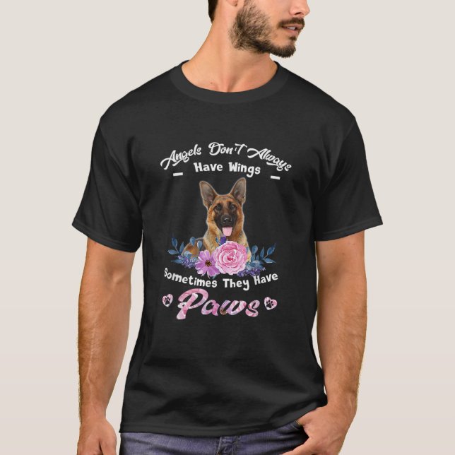 Angel har inte alltid Vinge-tyska herdar Hund T Shirt (Framsida)