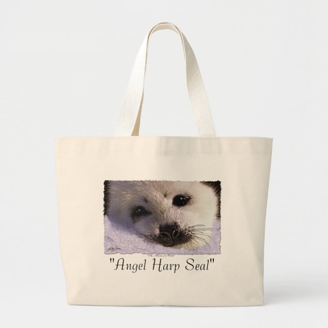"Angel Harp Seal" Anti-Sealhunshing Carry Bag Jumbo Tygkasse (Framsidan)