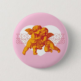 Angel Heart Button xoxo Knapp