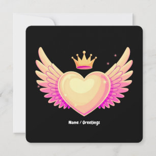 Angel Heart med Coola Rosa Vingar och Krona A Touc Inbjudningar