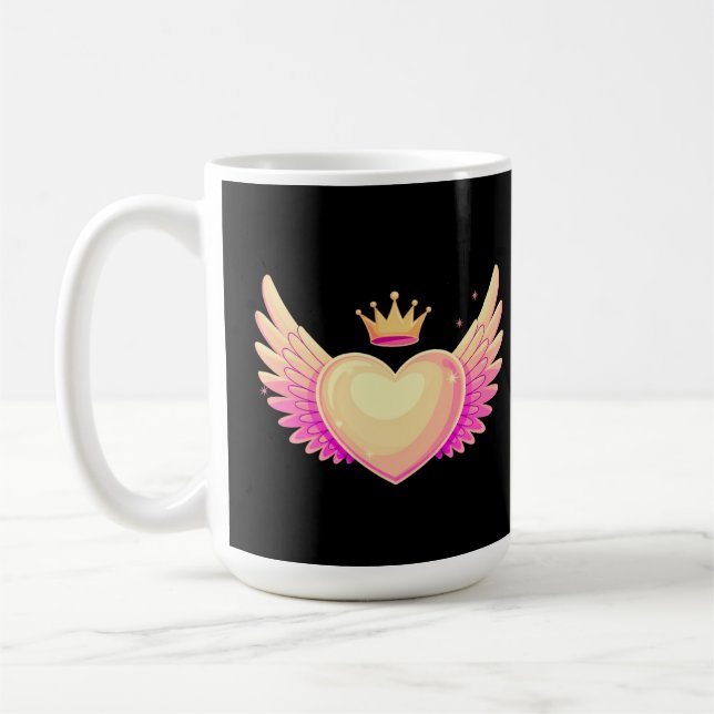 Angel Heart med Coola Rosa Vingar och Krona A Touc Kaffemugg (Vänster)