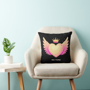 Angel Heart med Coola Rosa Vingar och Krona A Touc Kudde