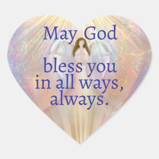 Angel Heart Pray Välsigna dig You Christian Sticke Hjärtformat Klistermärke