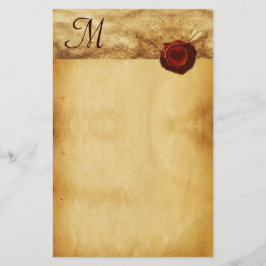 ANGEL HEART RED VAX SEAL PARCHMENT Monogram Brevpapper