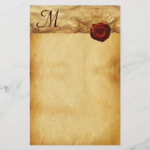 ANGEL HEART RED VAX SEAL PARCHMENT Monogram Brevpapper