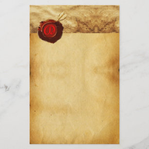 ANGEL HEART RED VAX SEAL PARCHMENT MONOGRAM BREVPAPPER