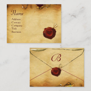 ANGEL HEART RED VAX SEAL PARCHMENT Monogram Visitkort