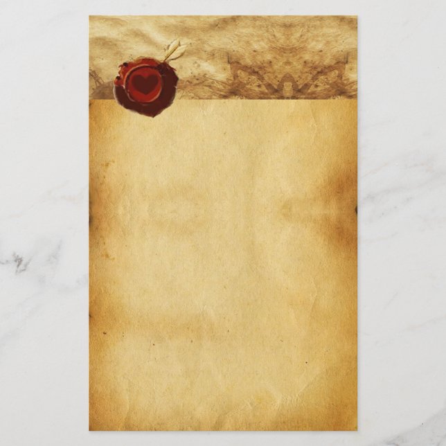 ANGEL HEART RED VAX SEAL PARCHMENT Valentine Day Brevpapper (Framsida)