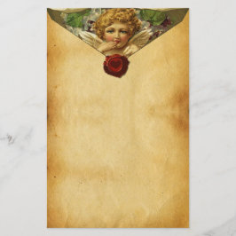 ANGEL HEART RED VAX SEAL,VALENTINS DAGSPARCHMENT BREVPAPPER