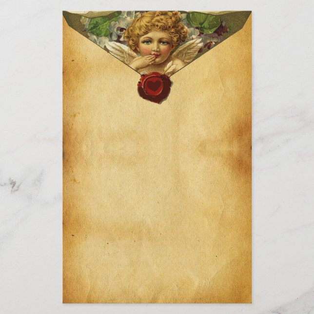 ANGEL HEART RED VAX SEAL,VALENTINS DAGSPARCHMENT BREVPAPPER (Framsida)