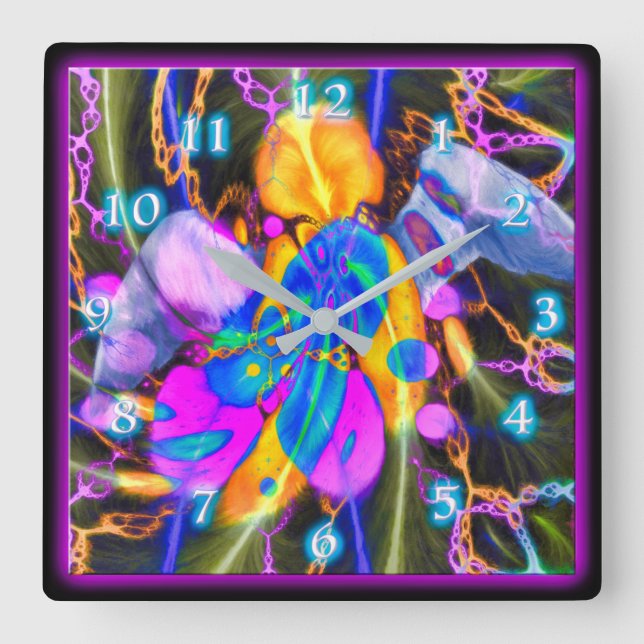 ANGEL HEART SQUARE WALL CLOCK FYRKANTIG KLOCKA (Framsida)