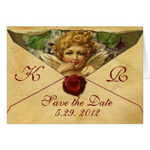 ANGEL HEART VAX SEAL PARCHMENT MONOGRAM HÄLSNINGSKORT
