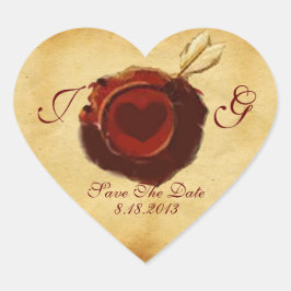 ANGEL HEART VAX SEAL PARCHMENT Monogram Hjärtformat Klistermärke